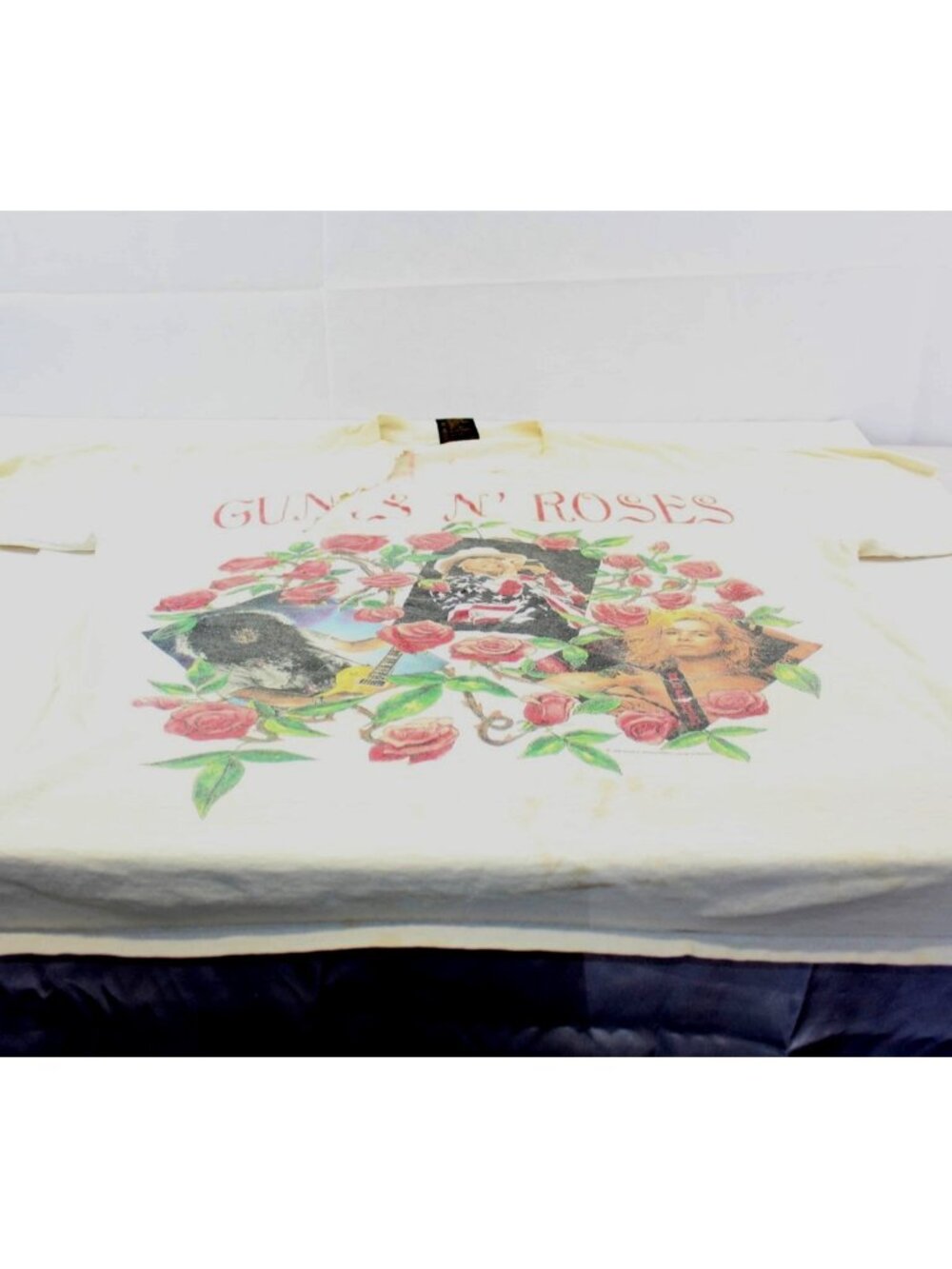 1993 Guns & Roses Skin & Bones World Tour T-Shirt Short Sleeve Off White SZ XL